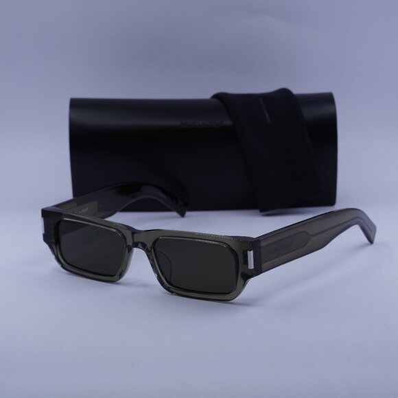 Saint Laurent SL660/F 003 Rectangle Sunglasses - Brown/Grey - Picture 1 of 13